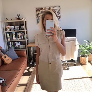 ARMANI EXCHANGE Neutral Safari Top Skirt Dress S